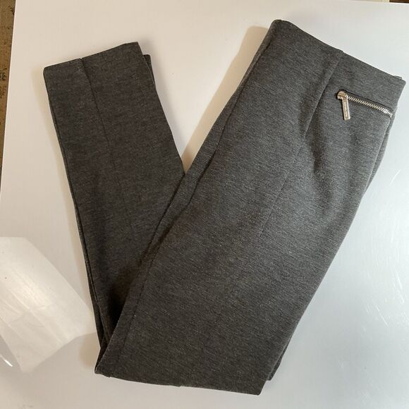 Michael Kors Charcoal Gray Seamed Zip Pockets Ponte Knit Ankle Pants, 8 - Picture 13 of 15